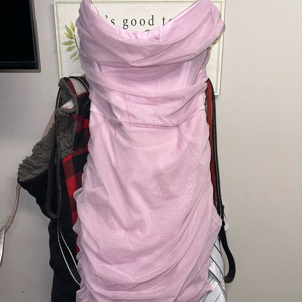Oh Polly Strapless Dress in Lavender - Picture 4 of 6